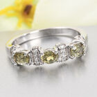 Demantoid Granat und Zirkon Ring 925 Silber Platin-Überzug image number 1