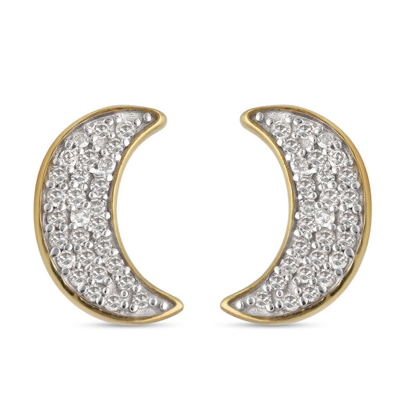 Diamant Mondsichel-Ohrstecker in Silber image number 0