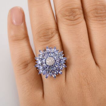 Tansanit und Moissanit Ring - 3,51 ct.