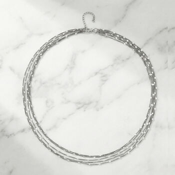 Nickelfreies Messing Halskette ca. 50 cm + 3.5 cm Extender, rhodiniert vergoldet, ca. 12,50g