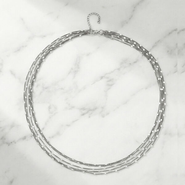 Nickelfreies Messing Halskette ca. 50 cm + 3.5 cm Extender, rhodiniert vergoldet, ca. 12,50g image number 1