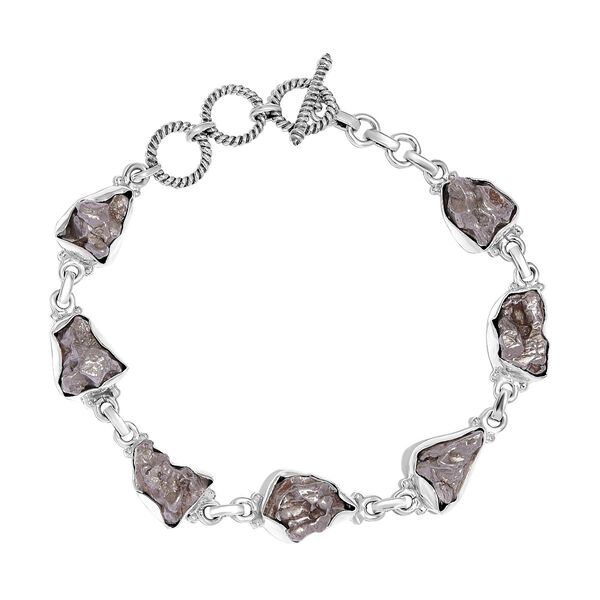 Muonionalusta Meteorit-Armband, ca. 19 cm, 925 Silber ca. 91.00 ct