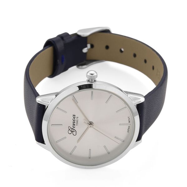 GENOA TIME - Armbanduhr Legierung, silberfarben, Zifferblatt Weiß-Sunshine, 3 ATM wasserdicht image number 4