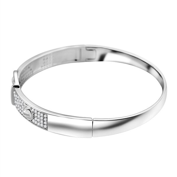 Weißer Zirkonia Armreif ca. 19 cm Nickelfreies Messing Standard image number 4
