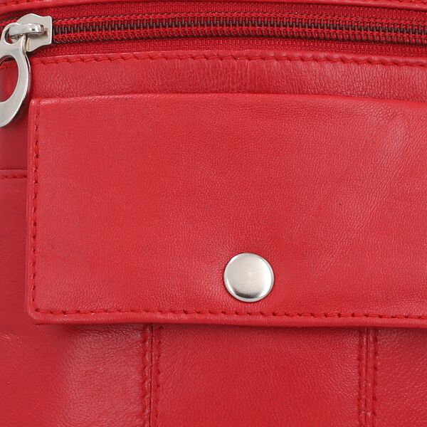 100% Echtleder Crossbody-Tasche, 15.25x19.05 cm, rot image number 8