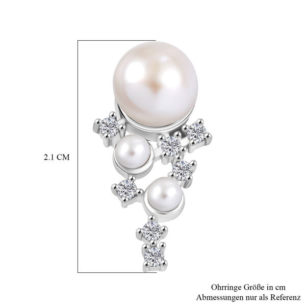 EVER TRUE Süßwasser Perle (7.5-8 mm) Ohrringe Nickelfreies Messing 6.78 ct image number 4