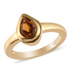Madeira Citrin Solitär-Ring, 925 Silber vergoldet  ca. 0,64 ct image number 3