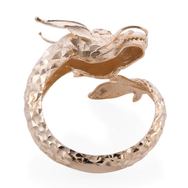 Royal Bali Kollektion - Designer Close Out Spiga Drachen Ring 375 Gelbgold image number 4