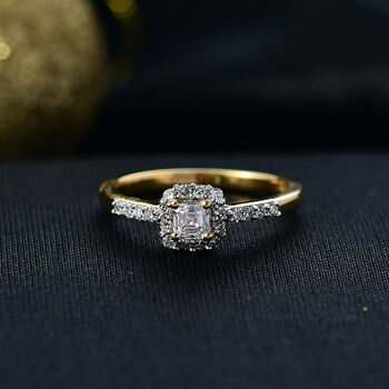 LUXURIANT DIAMOND - Lab Grown Diamant SI-GH Ring 925 Silber 750 Gelbgold Vermeil (Gr&ouml;&szlig;e 20.00) ca. 0.50 ct