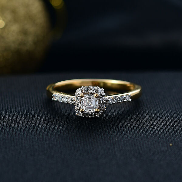 LUXURIANT DIAMOND - Lab Grown Diamant SI-GH Ring 925 Silber 750 Gelbgold Vermeil (Größe 17.00) ca. 0.50 ct image number 2