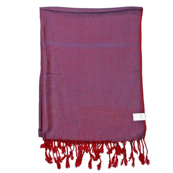 Superweicher doppelgewebter Schal, 70x170 cm, Dunkelrot image number 7