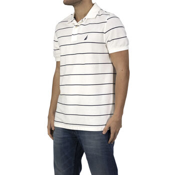 NAUTICA: Poloshirt mit aufgesticktem Logo, Wei&szlig;