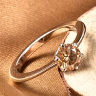 Champagner Moissanit Solitär Ring 925 Silber Rhodium-Überzug image number 3