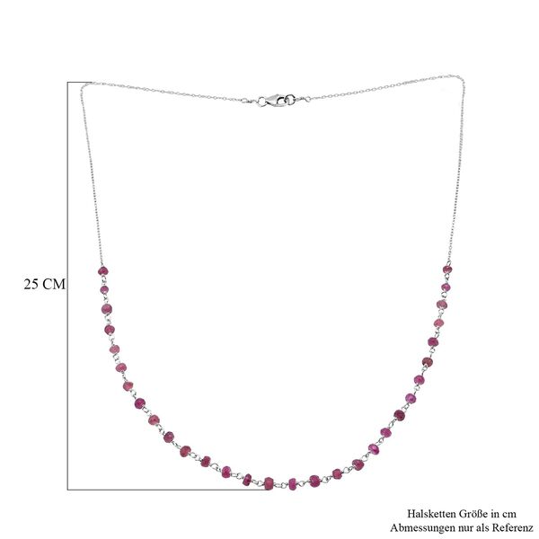 Afrikanischer Rubin (Fissure gef&uuml;llt) Halskette ca. 50 cm 925 Silber ca. 6,00 ct. image number 5