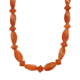 Rotes Aventurin Halskette ca. 45 cm Nickelfreies Messing platiniert ca. 240.00 ct