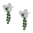 Natürlicher Chromdiopsid Ohrringe 925 Silber rhodiniert ca. 4,26 ct.