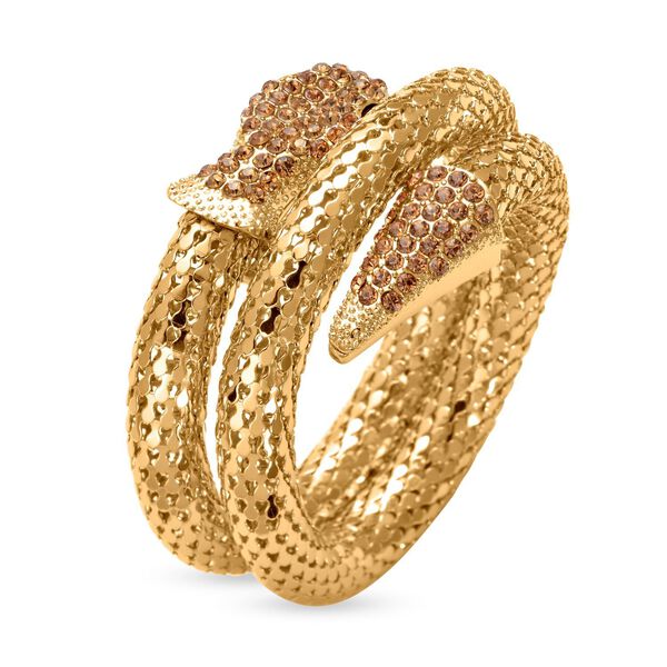 Kristall Schlange gewundenes Armband in Goldton - 1,70 ct. image number 4