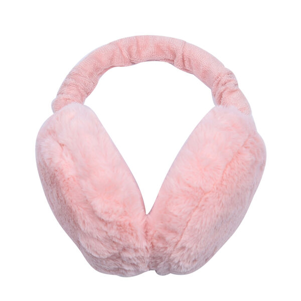 Faltbarer Kunstfell Ohrensch&uuml;tzer, Gr&ouml;&szlig;e 12x20 cm, Hellrosa