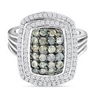 Alexandrit-Ring, 925 Silber platiniert (Größe 20.00) ca. 1.56 ct