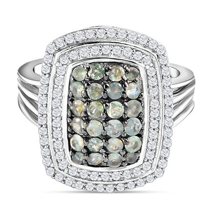 Alexandrit-Ring, 925 Silber platiniert (Gr&ouml;&szlig;e 20.00) ca. 1.56 ct