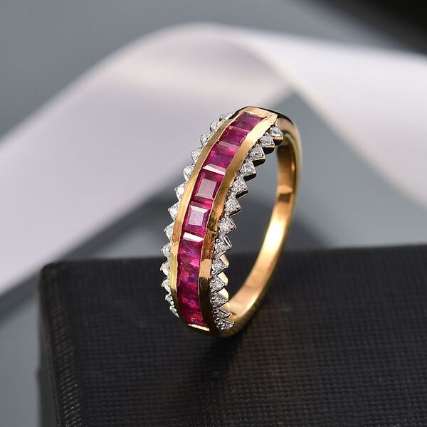 Afrikanischer Rubin und Moissanit Ring - 2,6 ct. image number 2