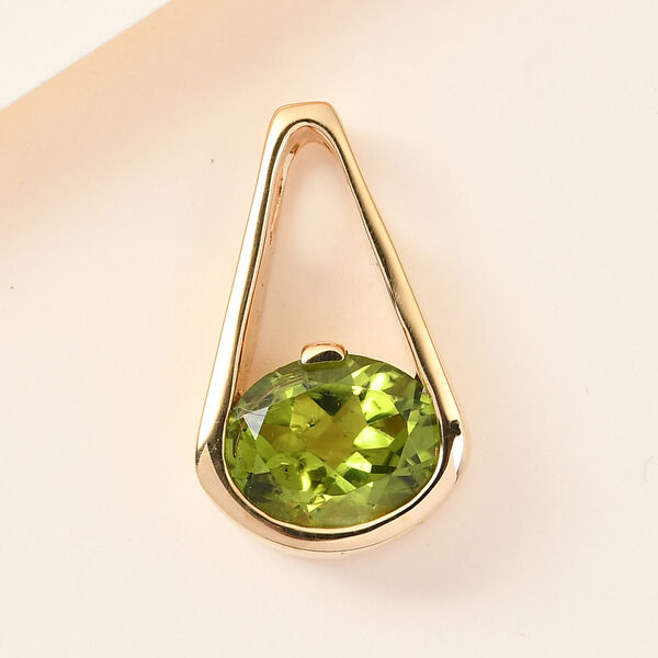 Natürlicher Peridot-Solitär-Anhänger in Silber, 2,45 ct. image number 2