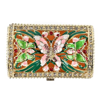 Dekorative Aufbewahrungsbox in rechteckiger Emaille-Form, 8,5x5,5x6cm, Mehrfarbig