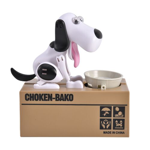 Münzstehlende Hunde-Spardose, 2x AA Batterien (nicht inkl.), 16.3x9x17 cm, Weiß image number 0