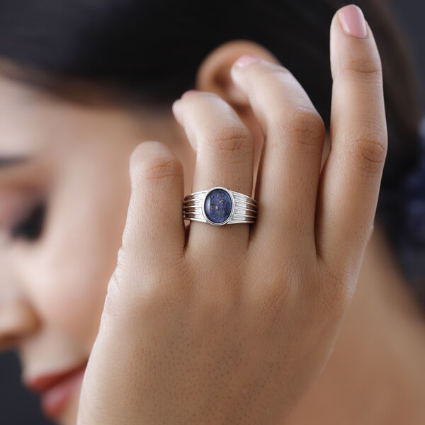 Boulder Opal Triplett Ring - 3 ct. image number 2