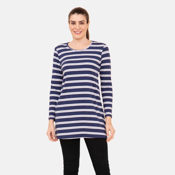 TAMSY - Damen Bluse, Gr&ouml;&szlig;e 42, Blau image number 0