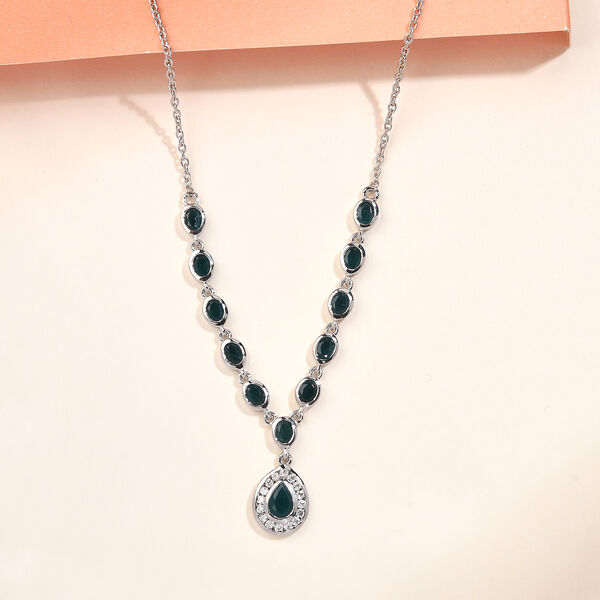 AAA Grandidierit-Halskette, ca. 45 cm, 925 Silber platiniert ca. 2.50 ct image number 3