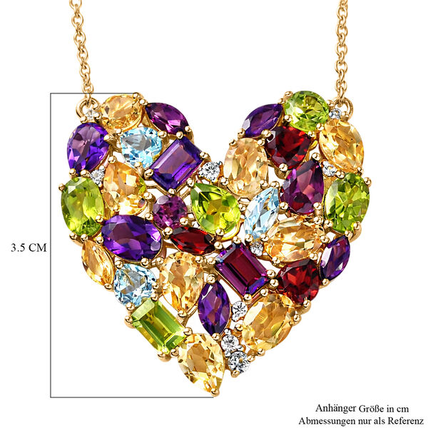 GP - Nat&uuml;rlicher Rhodolith Granat Halskette ca. 45 cm 925 Silber 750 Gelbgold Vermeil ca. 16,56 ct. image number 6