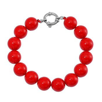 Rotes Muschelkernperle Armband