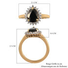 Elite Shungit und Zirkon Ring 925 Silber vergoldet (Größe 16.00) ca. 1,27 ct image number 6