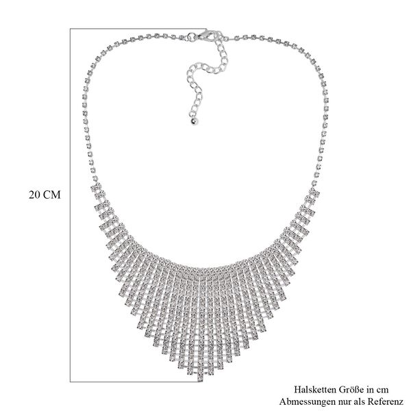 Weißer Kristall Schmuckset Reines Messing image number 4