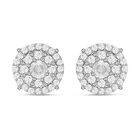 Weiße Diamant Ohrringe, 925 Silber platiniert, ca. 0.50 ct