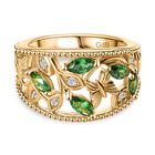 Grüner Zirkonia, Weißer Zirkonia Ring Messing (Größe 16.00)