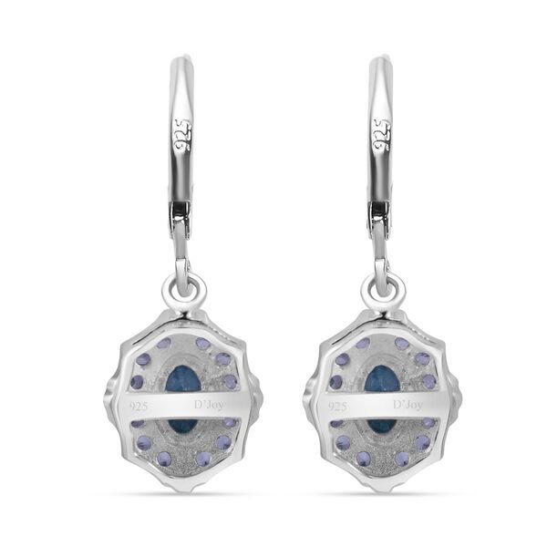 AA Blauer Zirkon, Wei&szlig;er Zirkon Ohrringe 925 Silber rhodiniert ca. 1,97 ct. image number 3