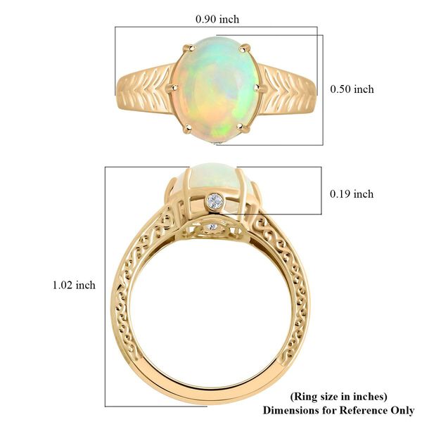 LUXORO zertifiziert und geprüft AAA natürlicher, äthiopischer Welo Opal und Diamant Ring in 417 Gold - 2,10 ct. image number 6