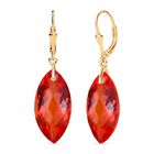 AAA Padparadscha Quarz Triplette Ohrringe, 925 Silber vergoldet ca. 27.37 ct