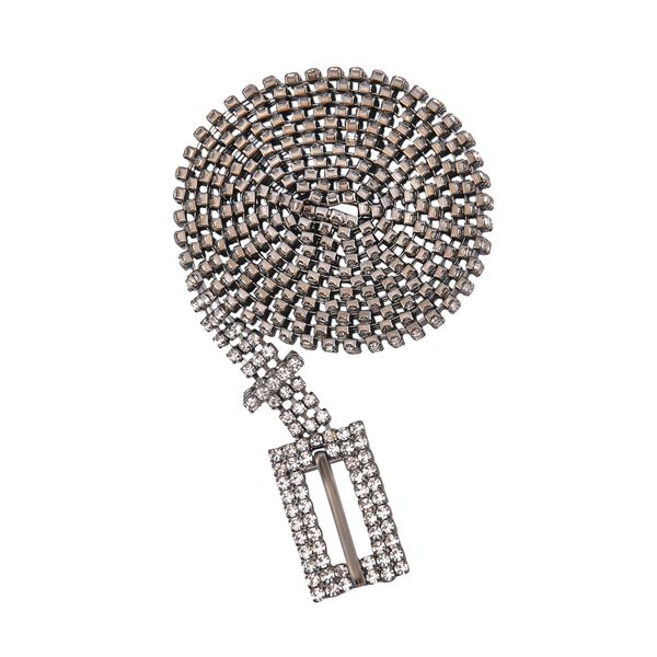 Kristall G&uuml;rtel, L120cm, schwarz