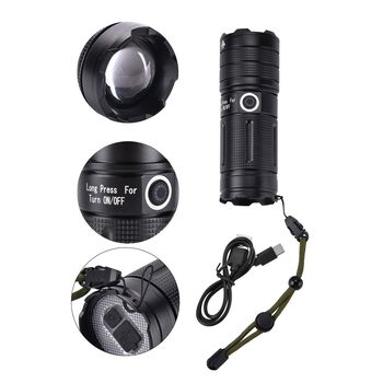 Multifunktionale Taschenlampe, Schwarz