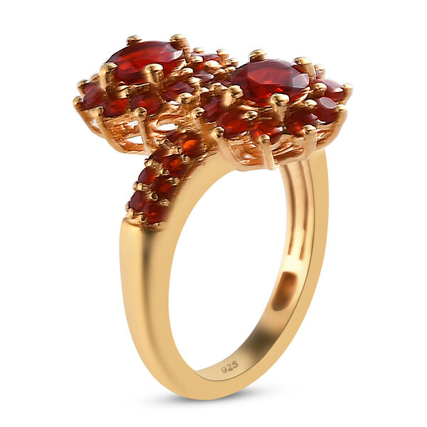 Mexikanischer Kirschfeuer-Opal Bypass Ring 925 Silber vergoldet  ca. 1,44 ct image number 5