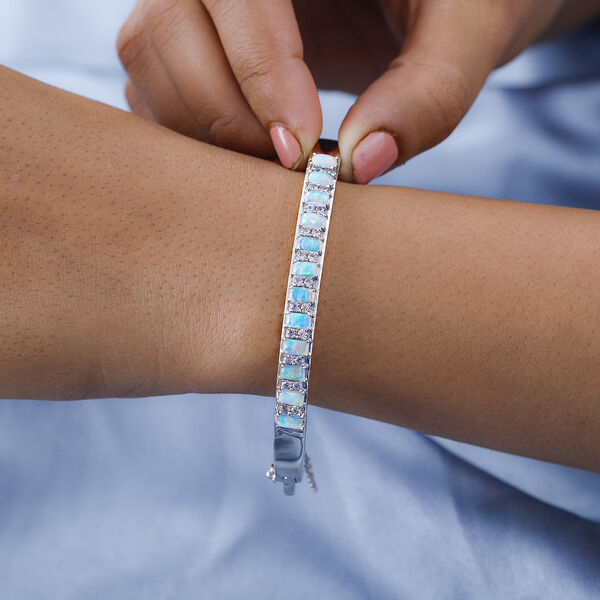 Natürlicher, äthiopischer Welo Opal und Zirkon-Armreif - 2,88 ct. image number 2