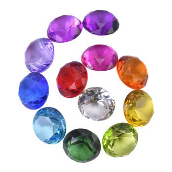 12er-Set Glaskristall, Mehrfarbig