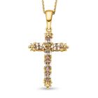 AAA Turkizit Kreuz-Anhänger mit Kette, 925 Silber Gelbgold Vermeil ca. 1.63 ct