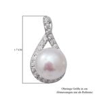 Weiße Süßwasser Perle und Simulierter Weißer Diamant Ohrhänger 925 Silber rhodiniert ca. 0,91 ct  image number 3