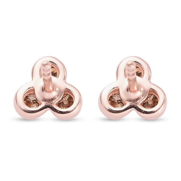 Champagner Diamant Trilogie-Ohrstecker in Silber image number 5