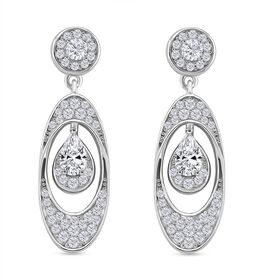 RADIANTA GRA zertifiziert Moissanit (D-VVS) Ohrringe 925 Silber rhodiniert ca. 1.01 ct