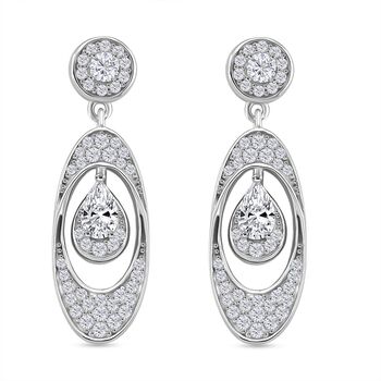 RADIANTA GRA zertifiziert Moissanit (D-VVS) Ohrringe 925 Silber rhodiniert ca. 1.01 ct